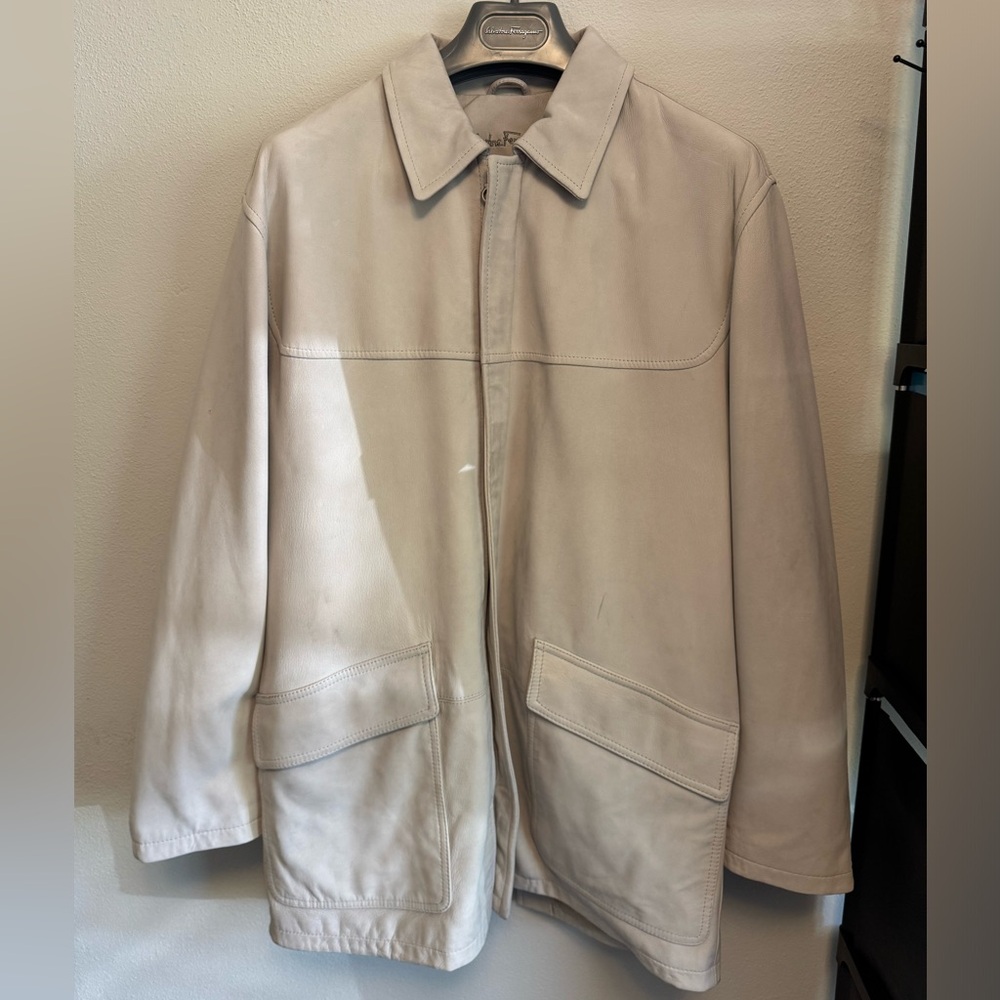 Salvatore Ferragamo Leather zip jacket